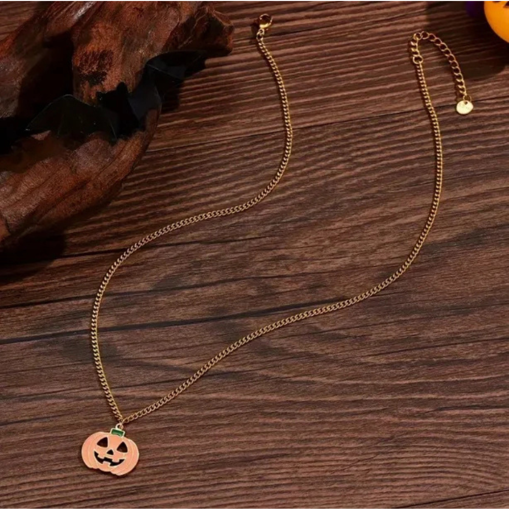 Collier Citrouille Orange femme