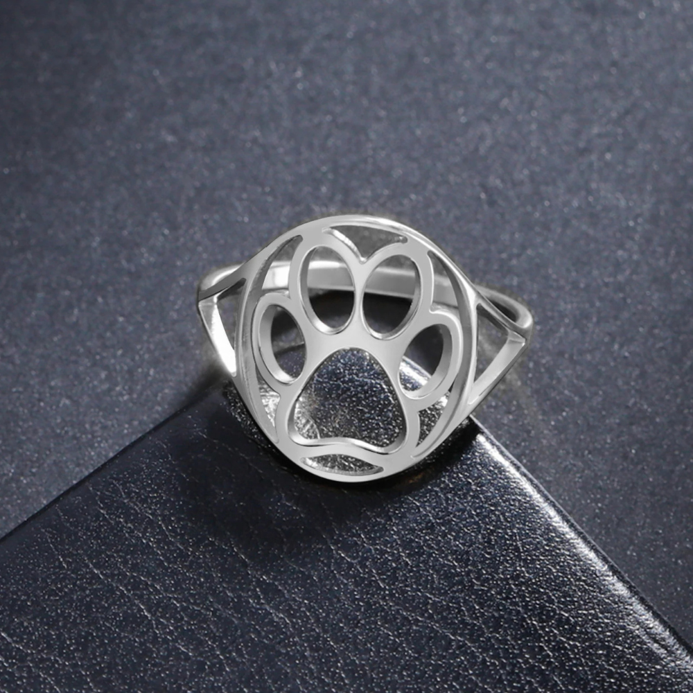 Bague Patte de Chien Femme argenté