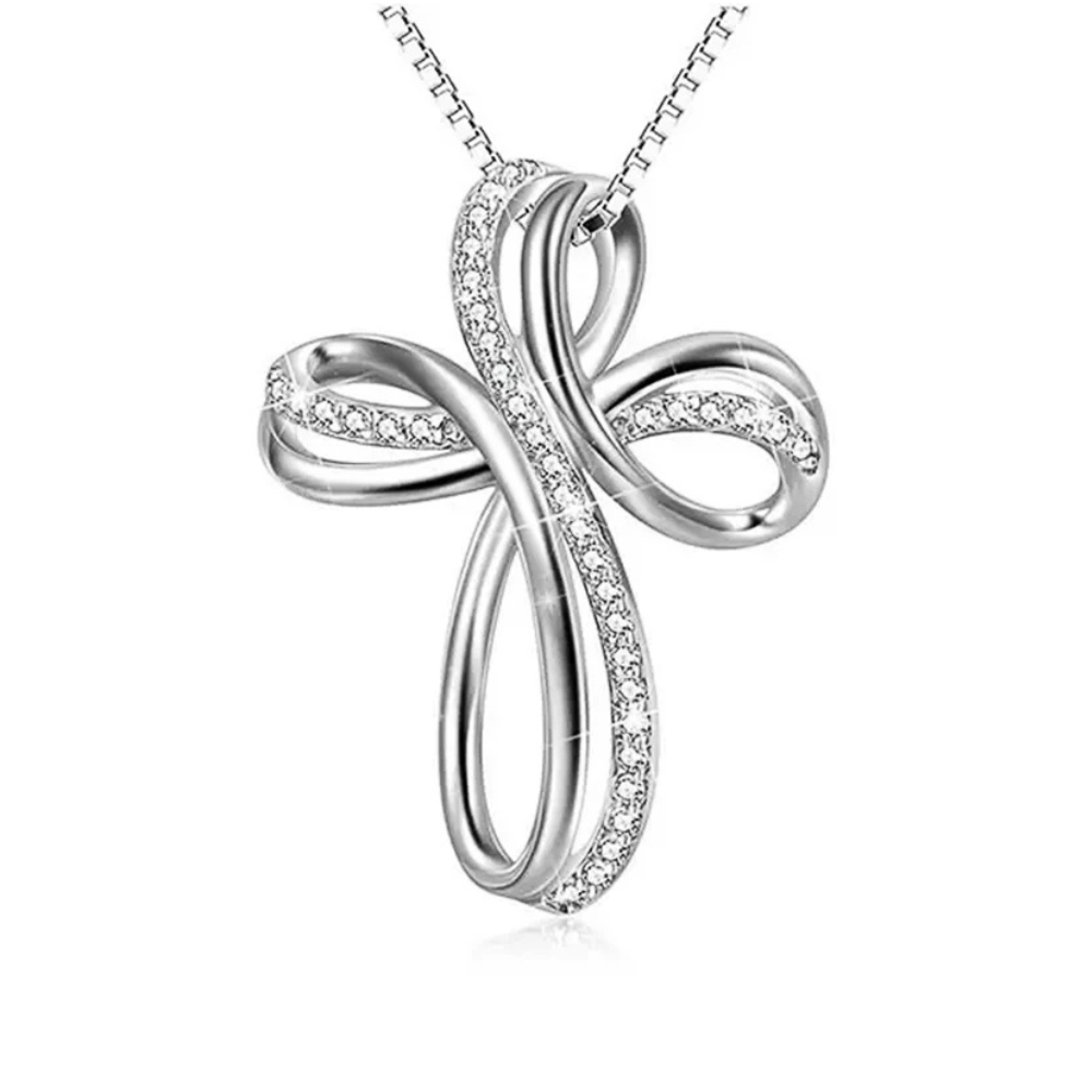 Collier Croix Argent et Brillants
