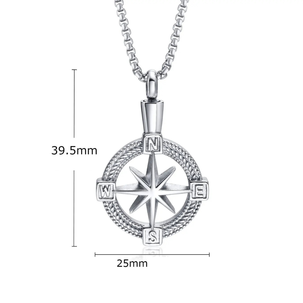 Collier Boussole Homme argent