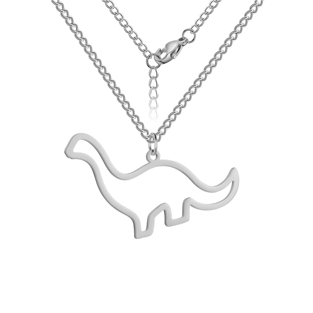 Collier Pendentif Crâne De Dinosaure T-Rex - Style Gothique Et Détaillé, Alliage Zinc, 24 Pouces - Bijoux Mode Homme/femme - 2