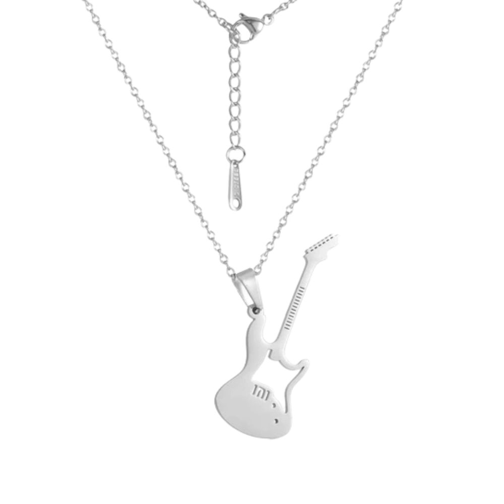 Pendentif Guitare Électrique argent