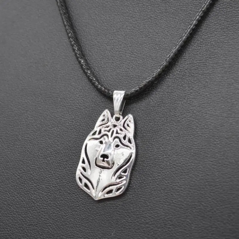 Collier Loup Cuir