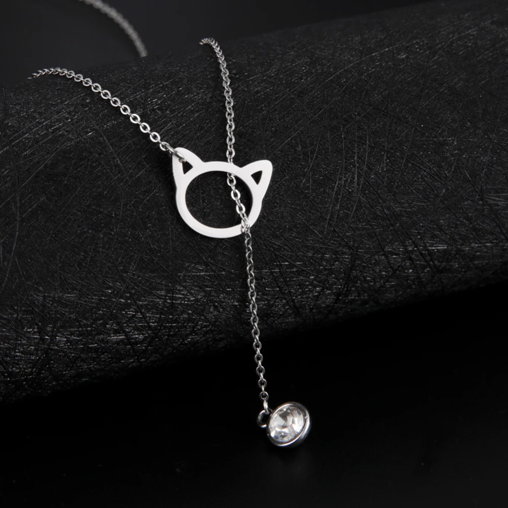 Collier Chat Pendentif zircon