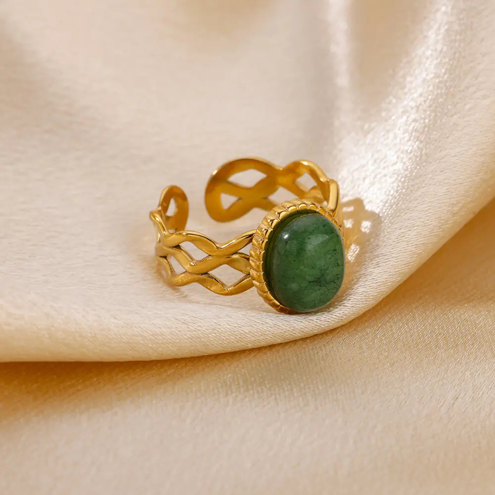 Bague Fantaisie Pierre Verte femme