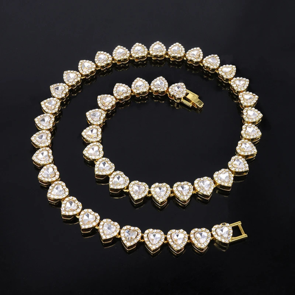Collier Rivière Diamants Coeur