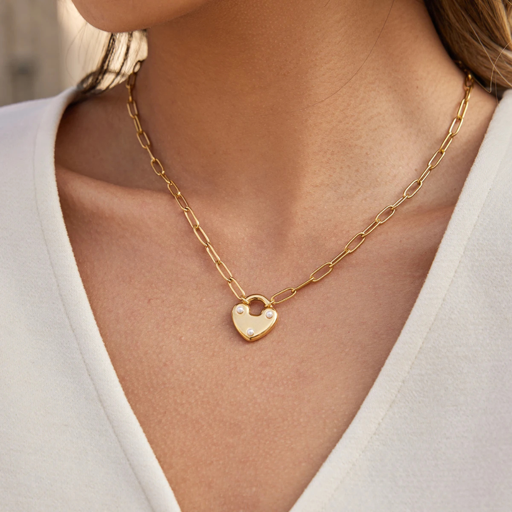 Double Collier Clé & Coeur Cadenas femme