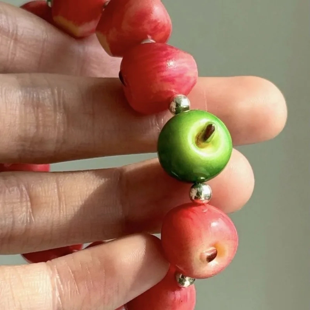 Bracelet en Perles de Pomme elastique