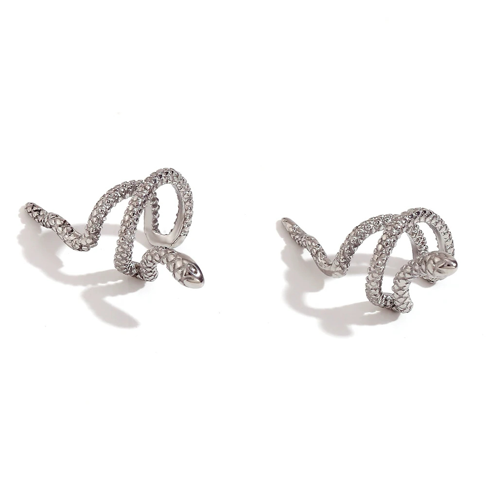Boucles d'Oreilles Serpent Sans Trou argent