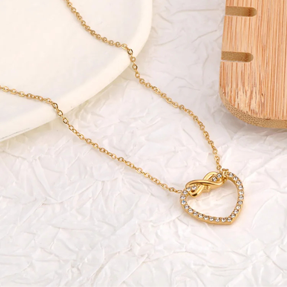 Collier Coeur Infini or