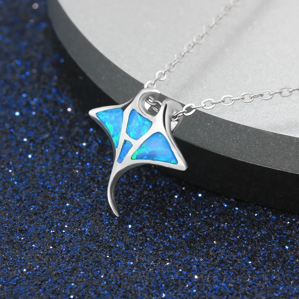 Collier Raie Manta pendentif