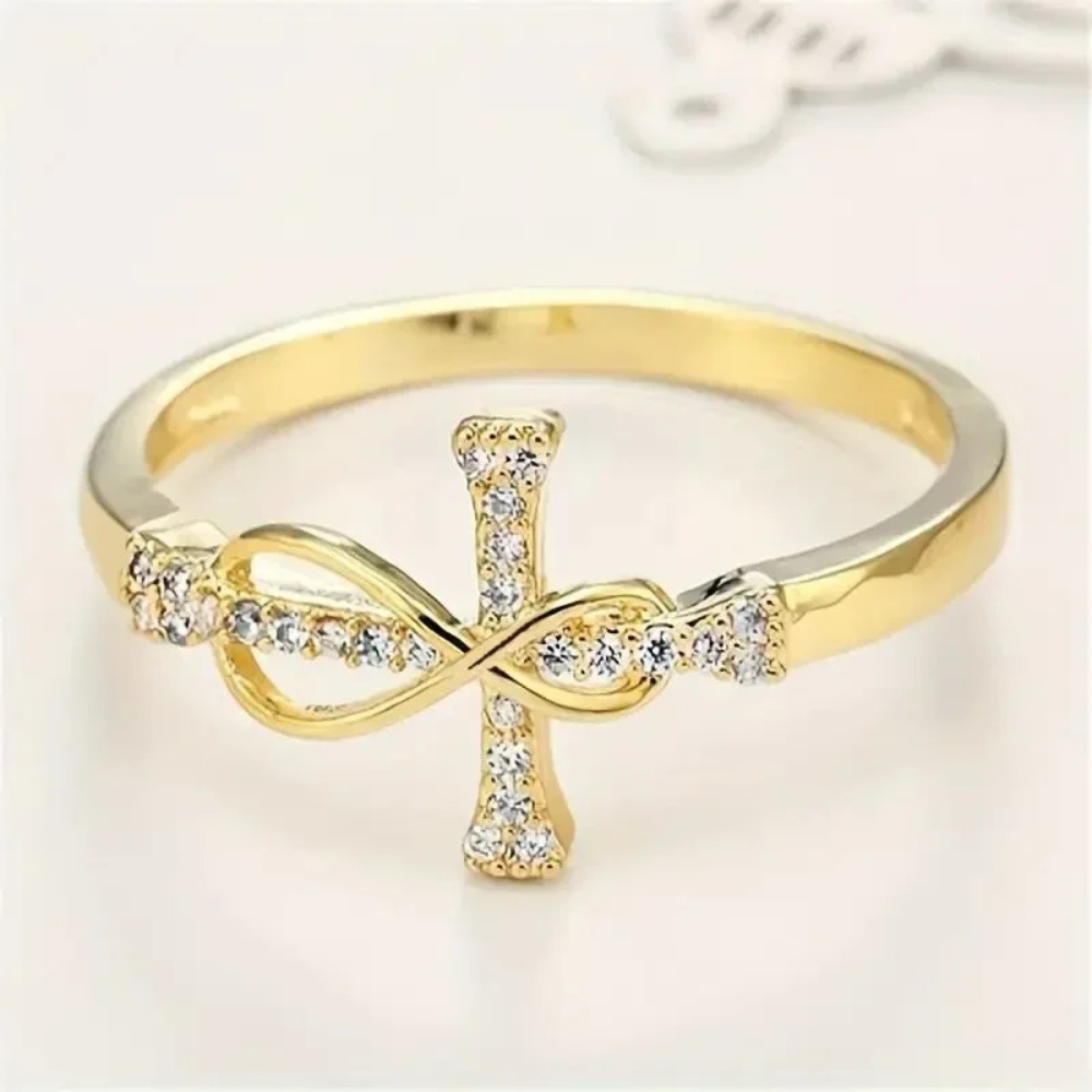 Bague Croix Infini strass