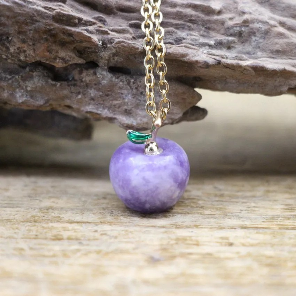 Collier Breloque Pomme violet