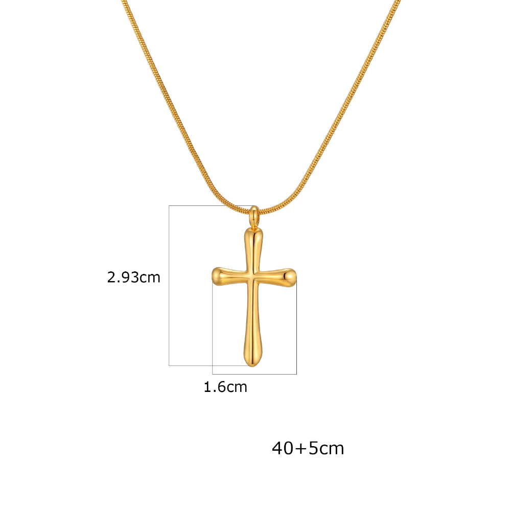 Collier Croix Élégant Femme acier doré