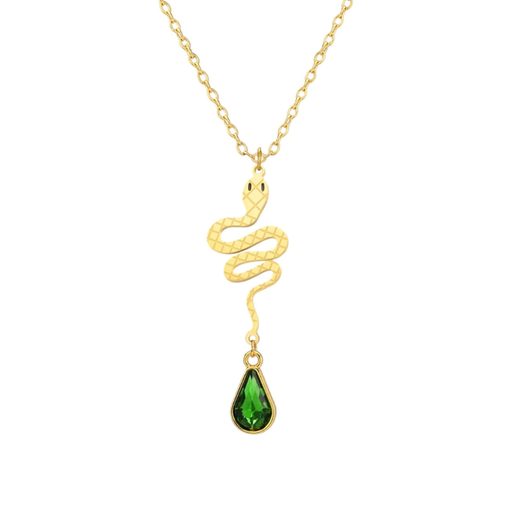 Collier Serpent Perle Verte