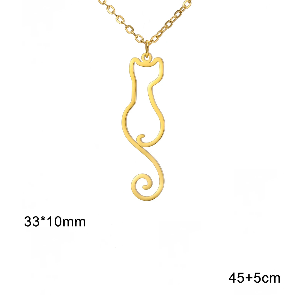 Collier Chat Silhouette or