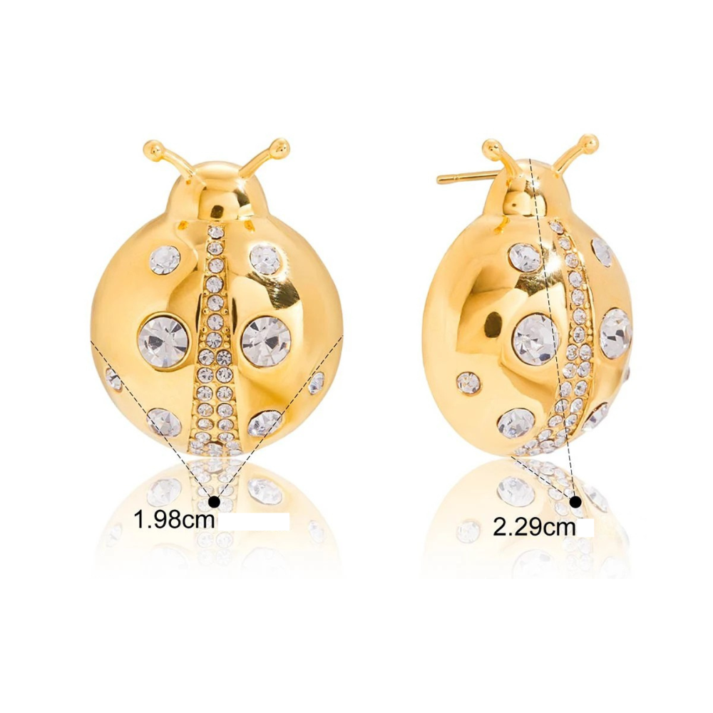 Boucles d'Oreilles Coccinelle Femme doré