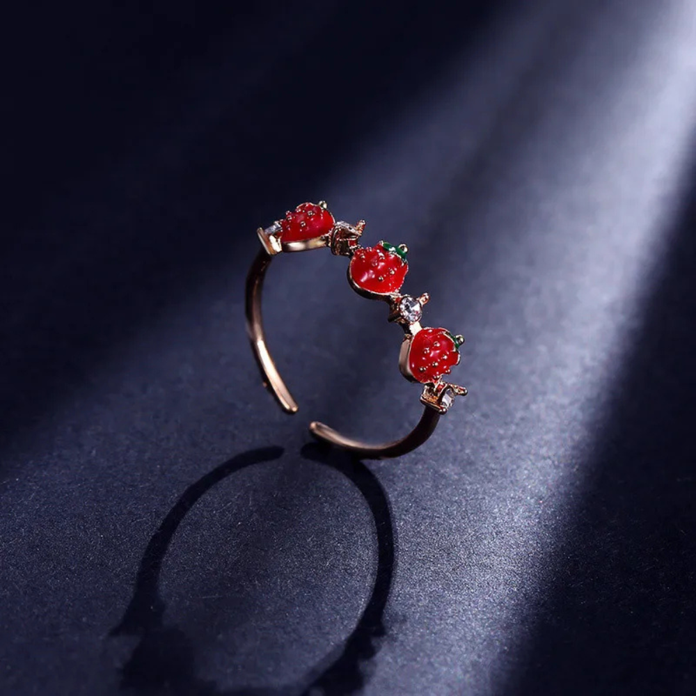 Bague fraise diamants