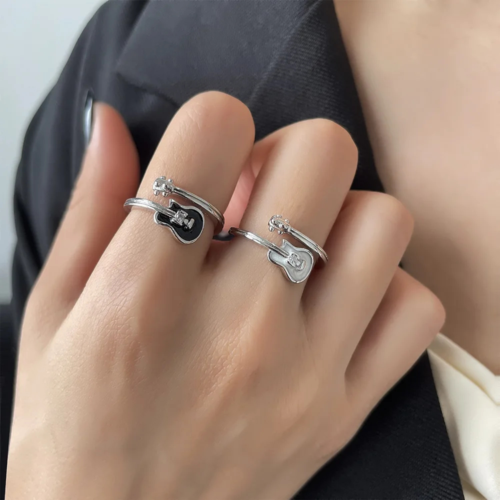 Bague Guitare Argent et Noir