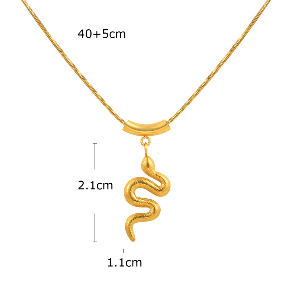 Collier Serpent Doré Femme acier