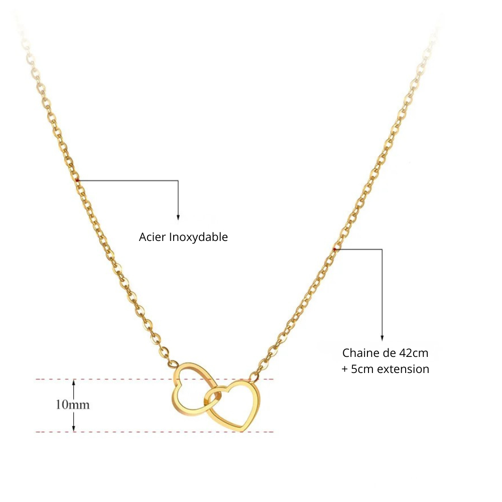 Collier Deux Coeurs doré