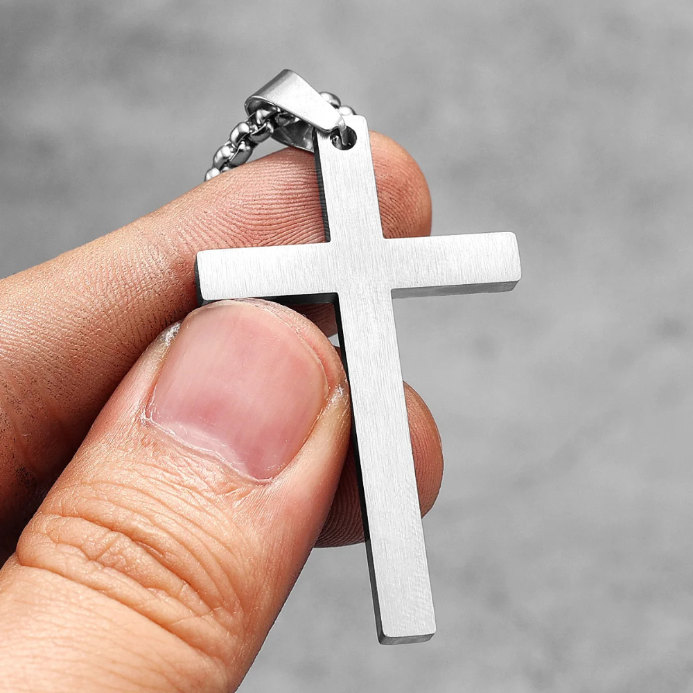 Collier Croix Chrétienne Homme argent
