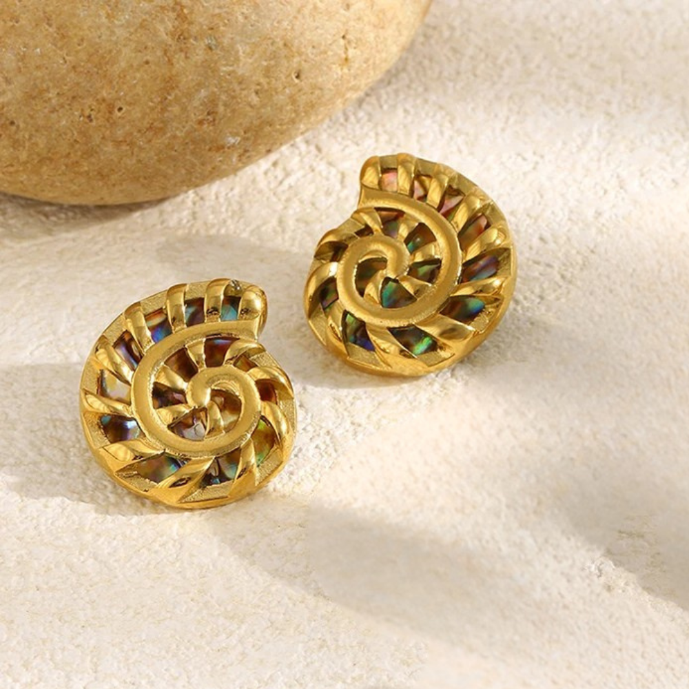 Boucles d'Oreilles Coquillage Nacre Multicolore couleur