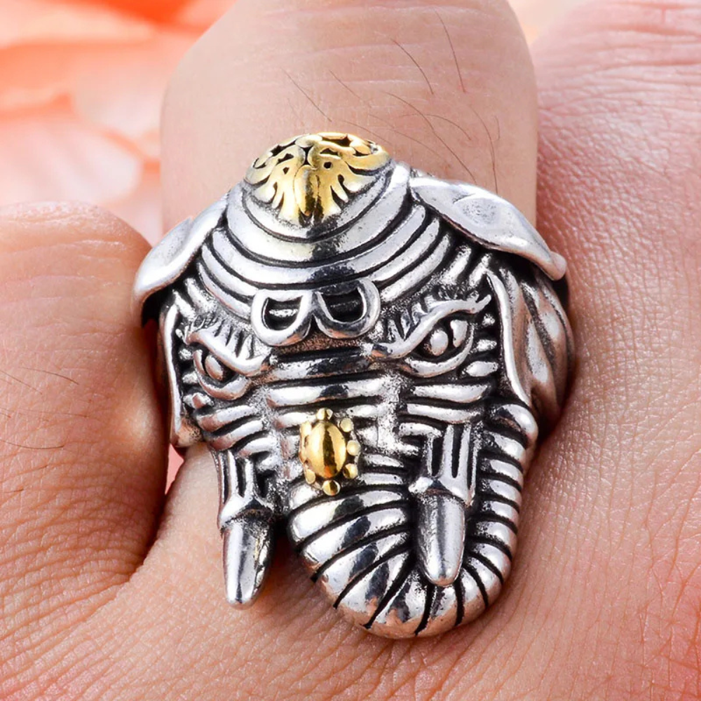 Bague Tête Éléphant Thaï homme