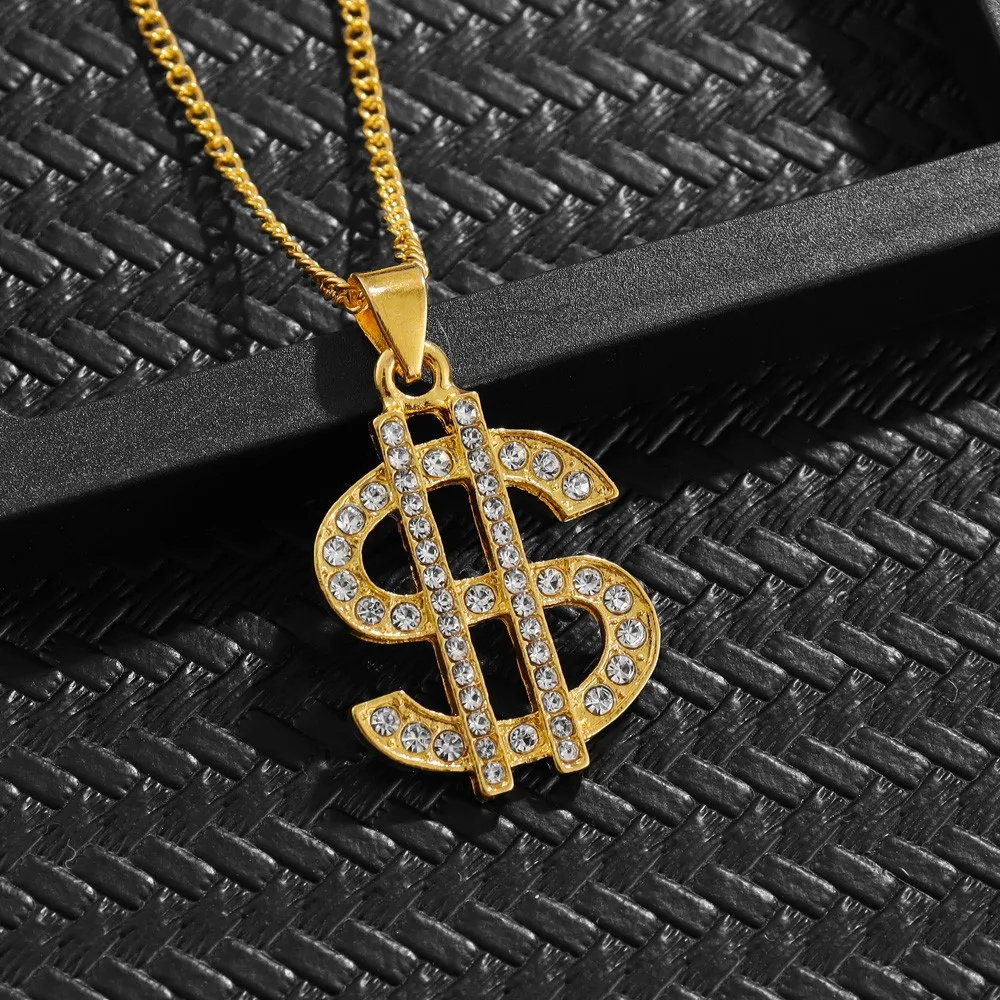 Collier Doré Brillant Dollar or