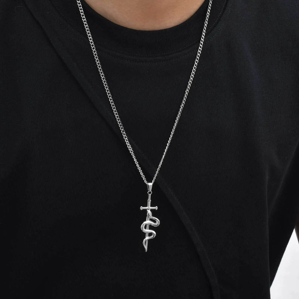 Collier Épée Serpent homme