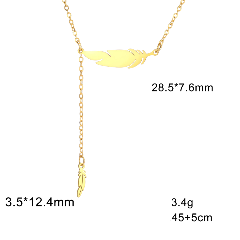 Collier Plume Femme pendentif