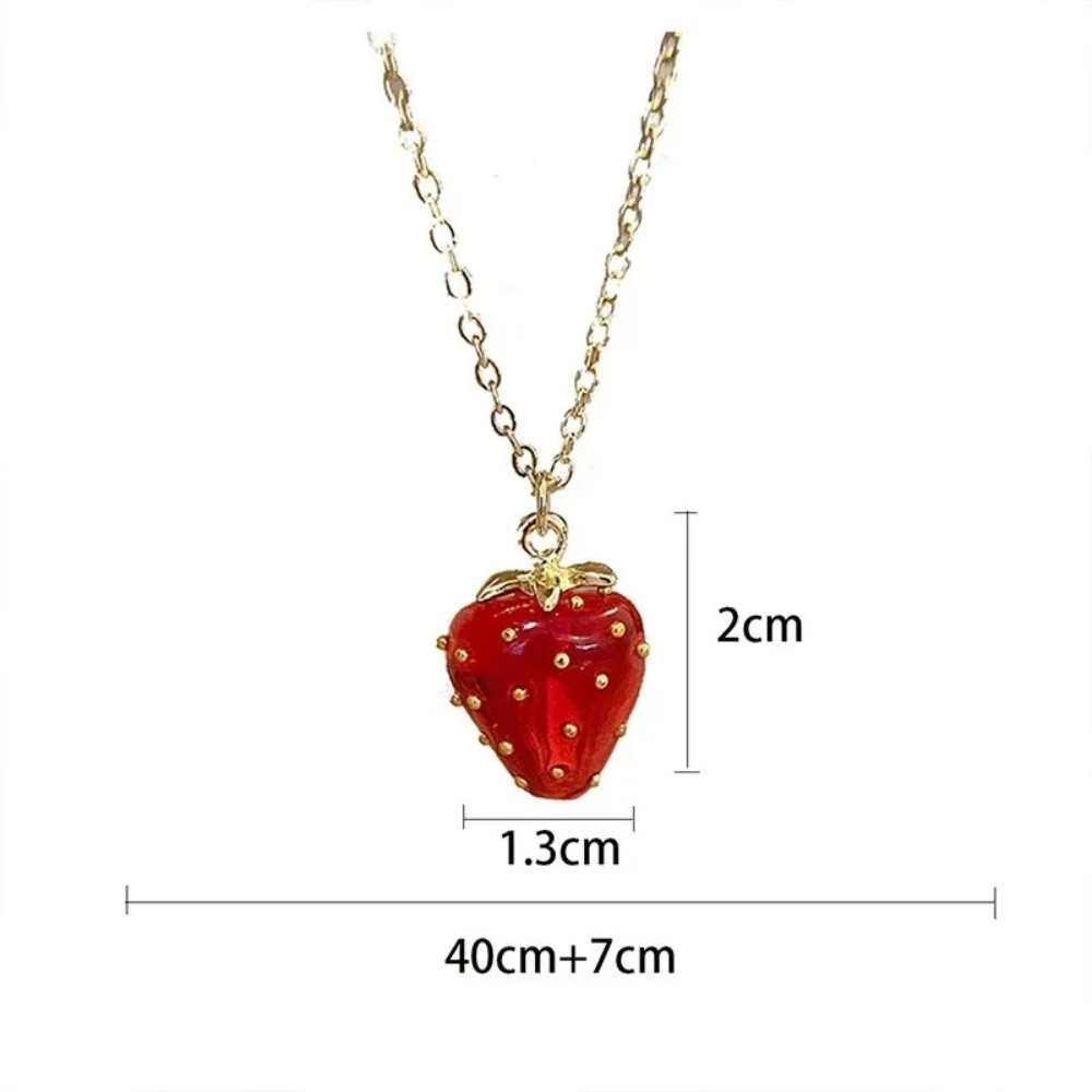 Collier Fraise Femme rouge