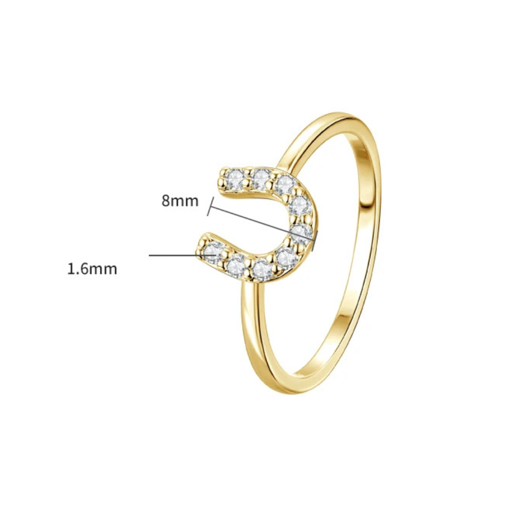 Bague Fer à Cheval Zircons femme