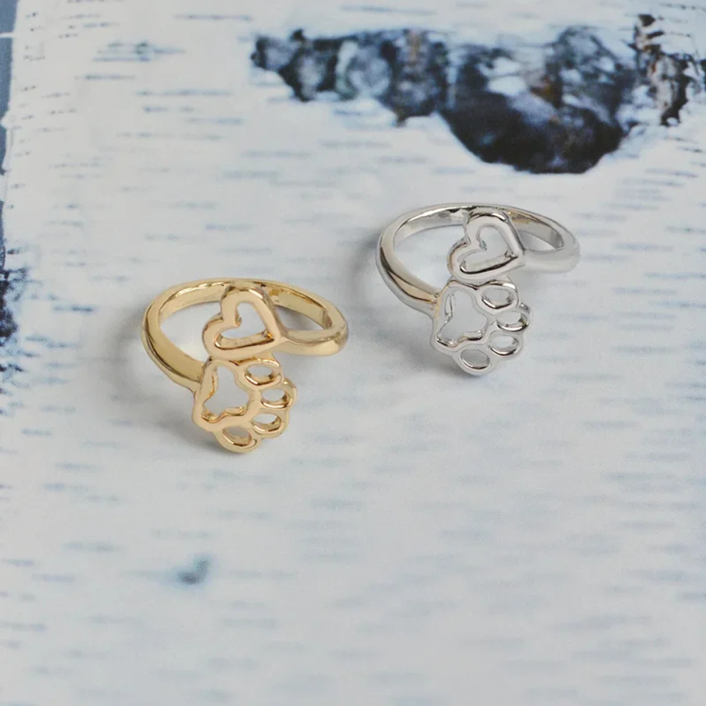 Bague Patte Chien Coeur femme