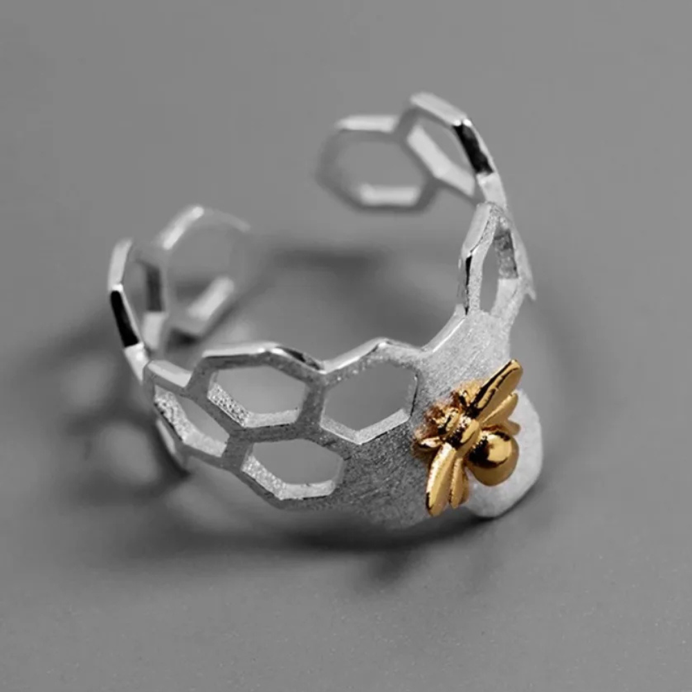 Bague Nid d'Abeille argent
