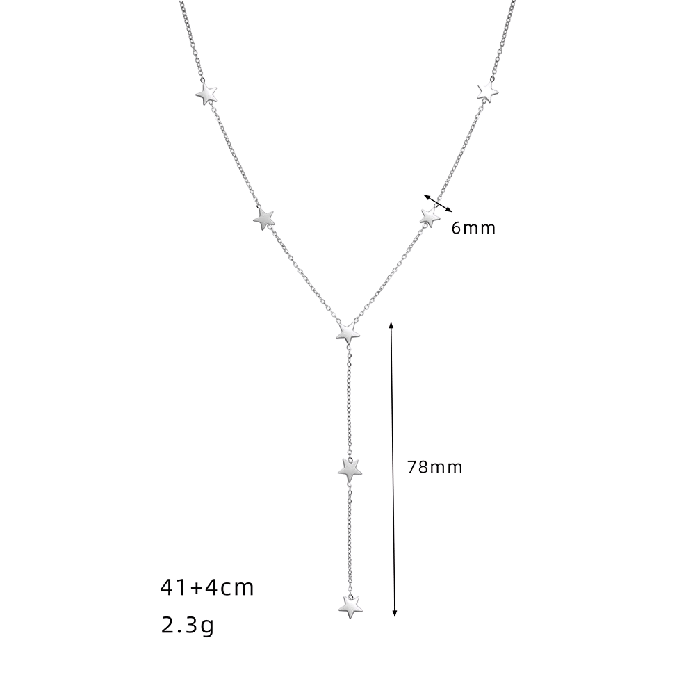 Collier Cravate Étoile argenté