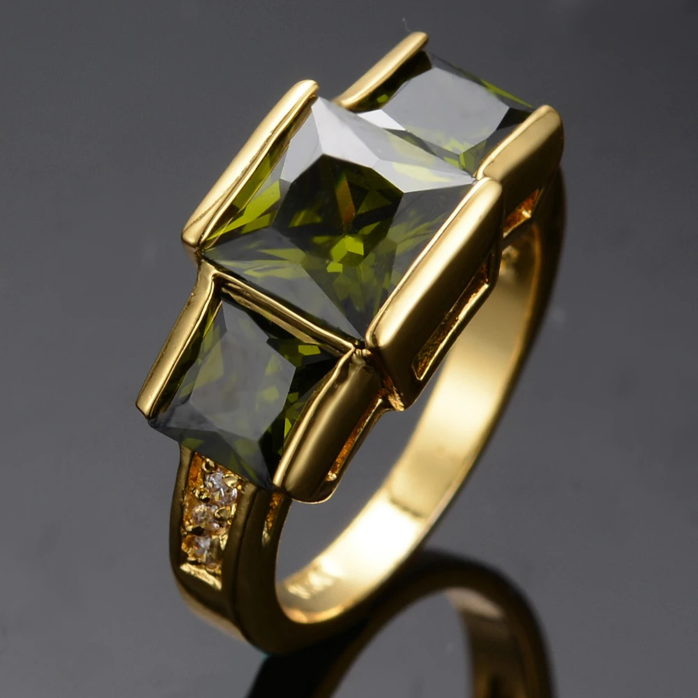 Bague Pierre Verte Opaque acier