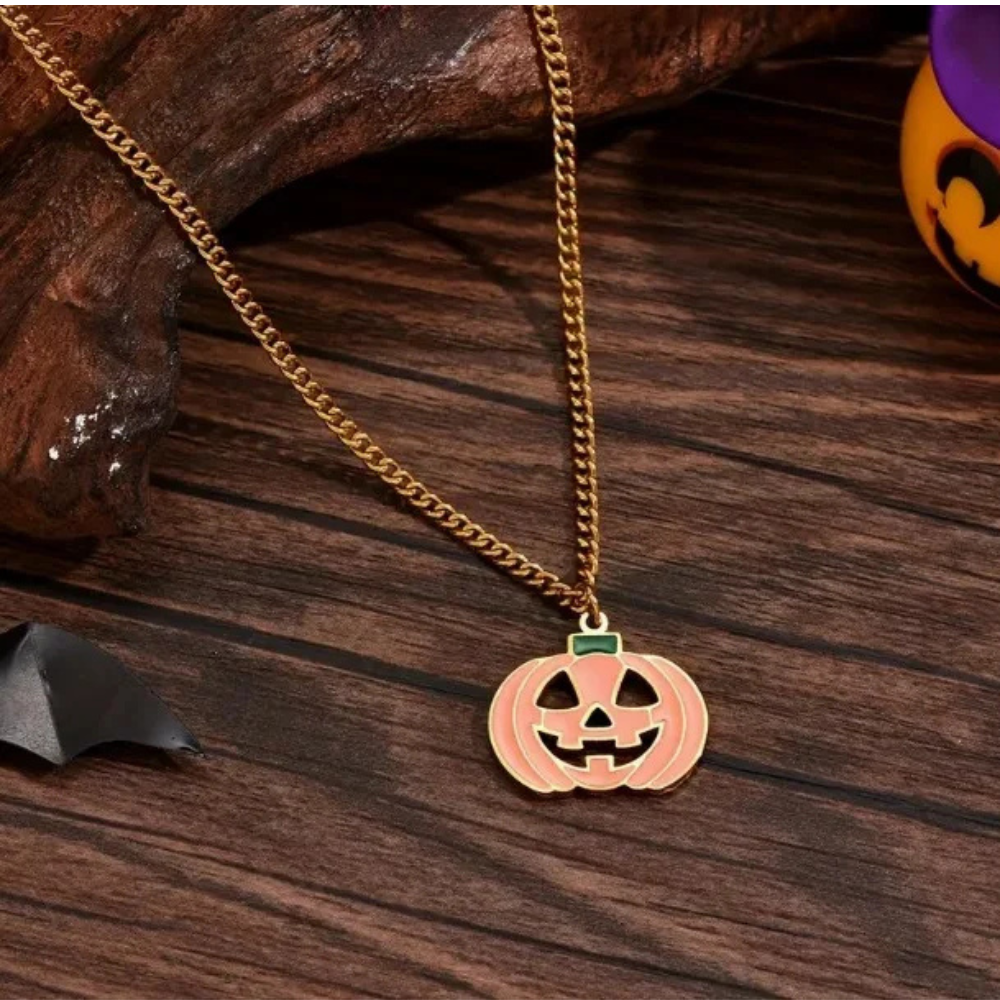 Collier Citrouille Orange acier