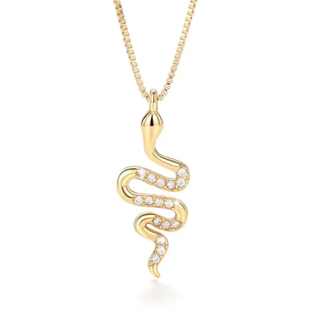 Collier Serpent Strass or