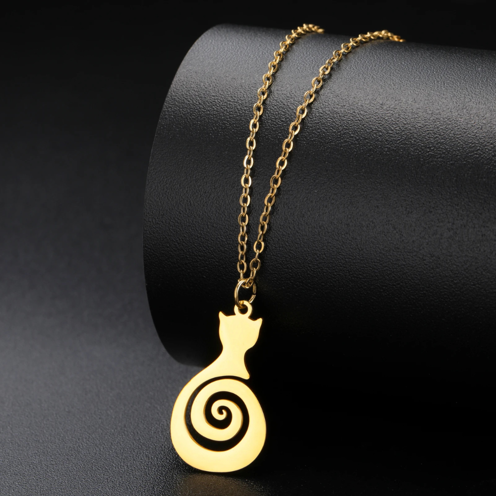 Collier Chat Spiral rond