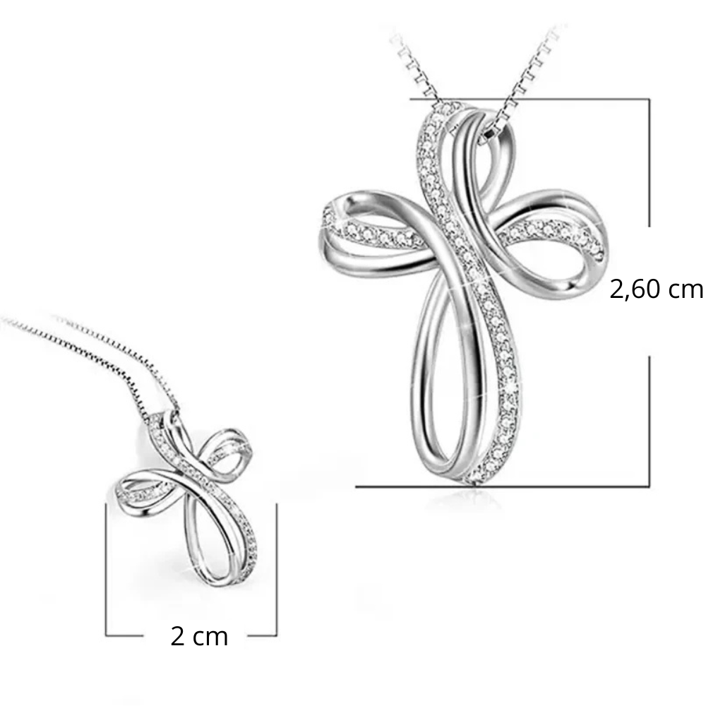 Collier Croix Argent et Brillants strass