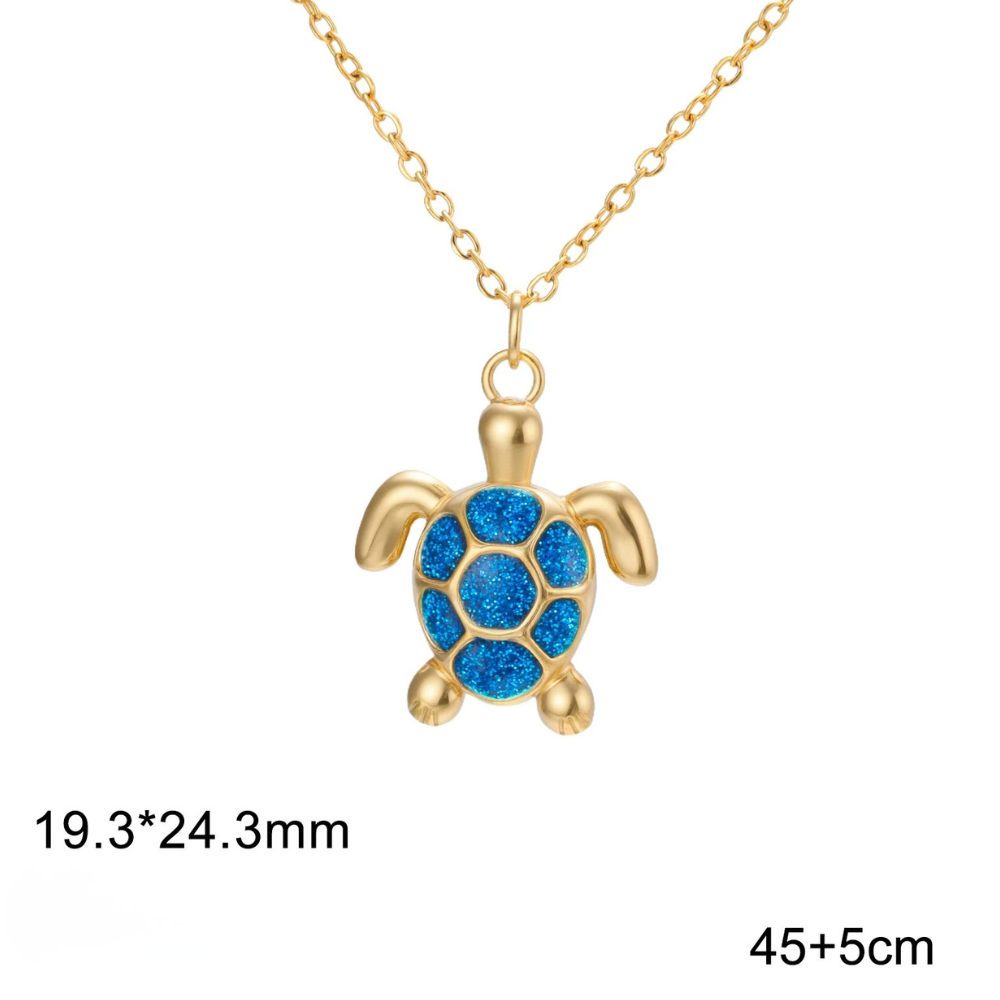 Collier Tortue Bleue acier