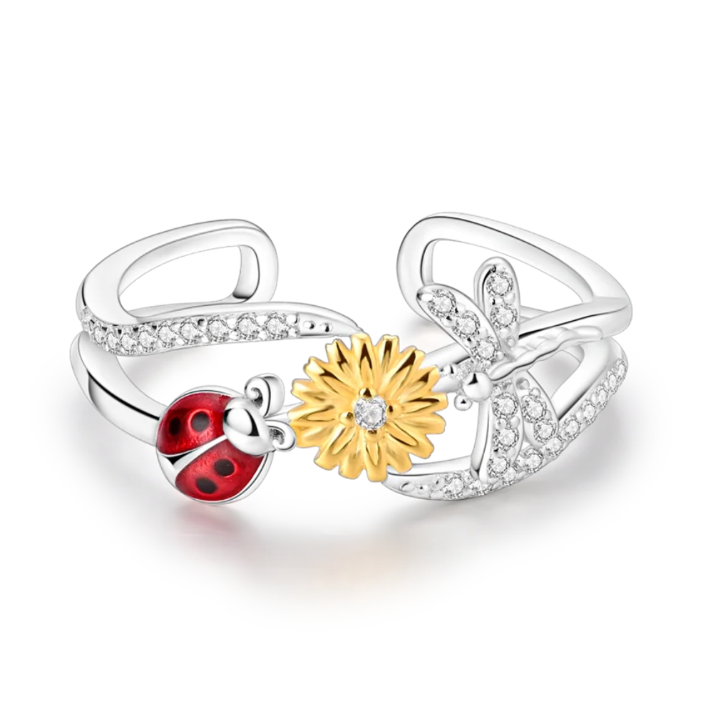 Bague Coccinelle Fleur argent