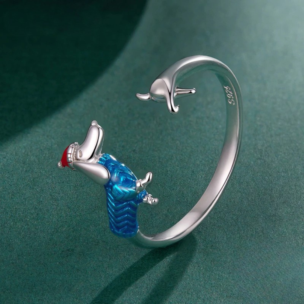Bague Teckel Habillé noel