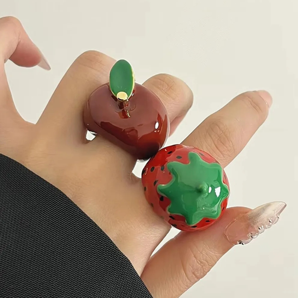 Bague Pomme Émail simple