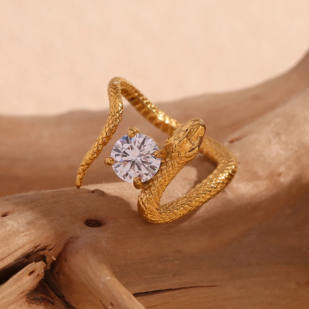 Bague Serpent Diamant or