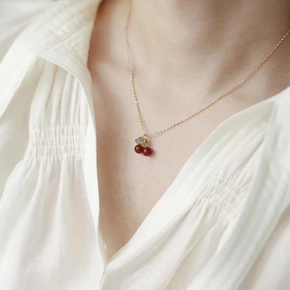 Collier Cerise Doré