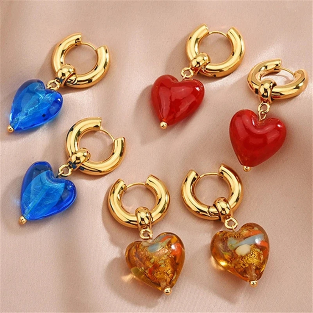 Boucles d'Oreilles Coeur Résine
