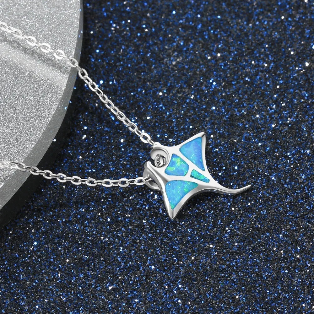 Collier Raie Manta argent