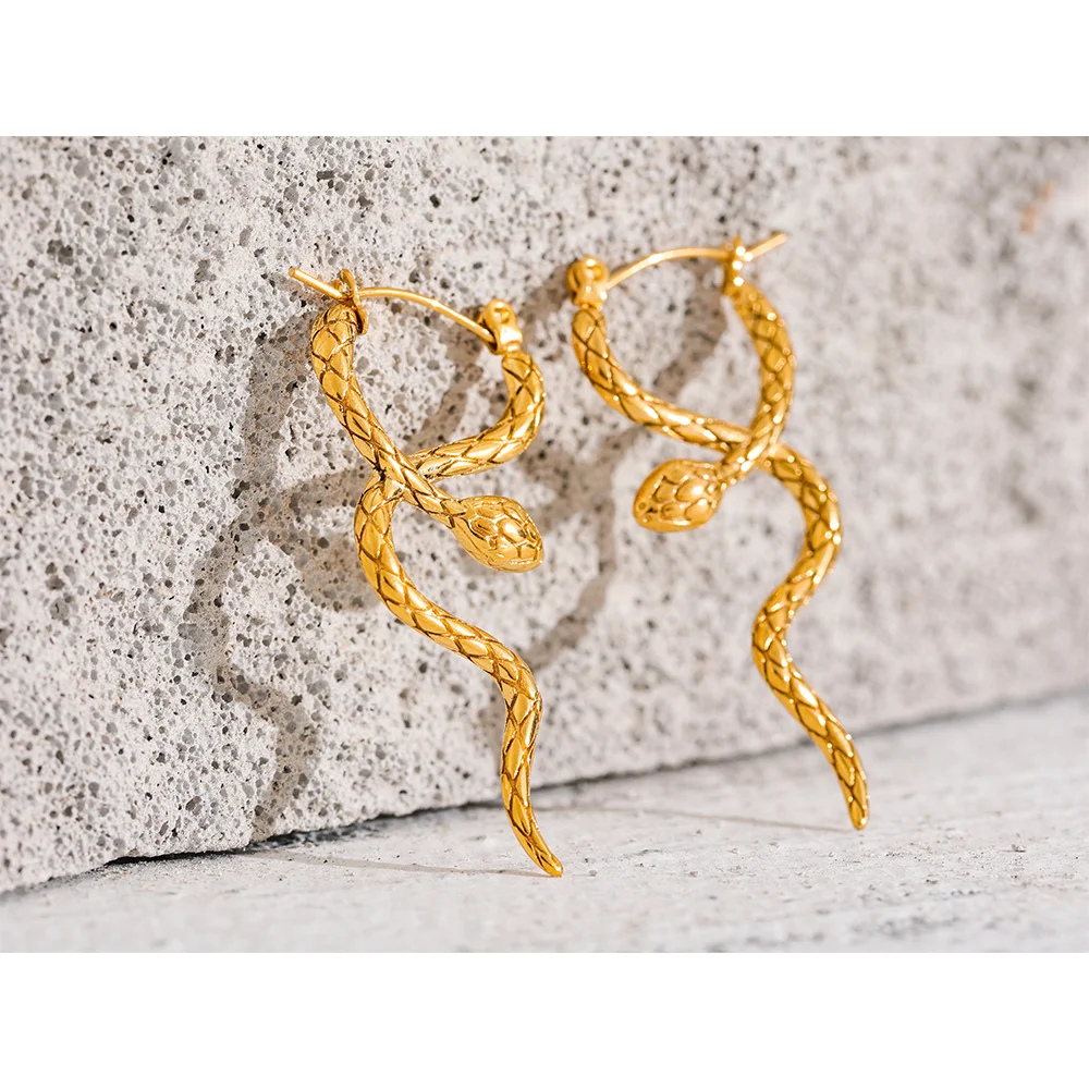 Boucles d'Oreilles Serpent Pendant femme